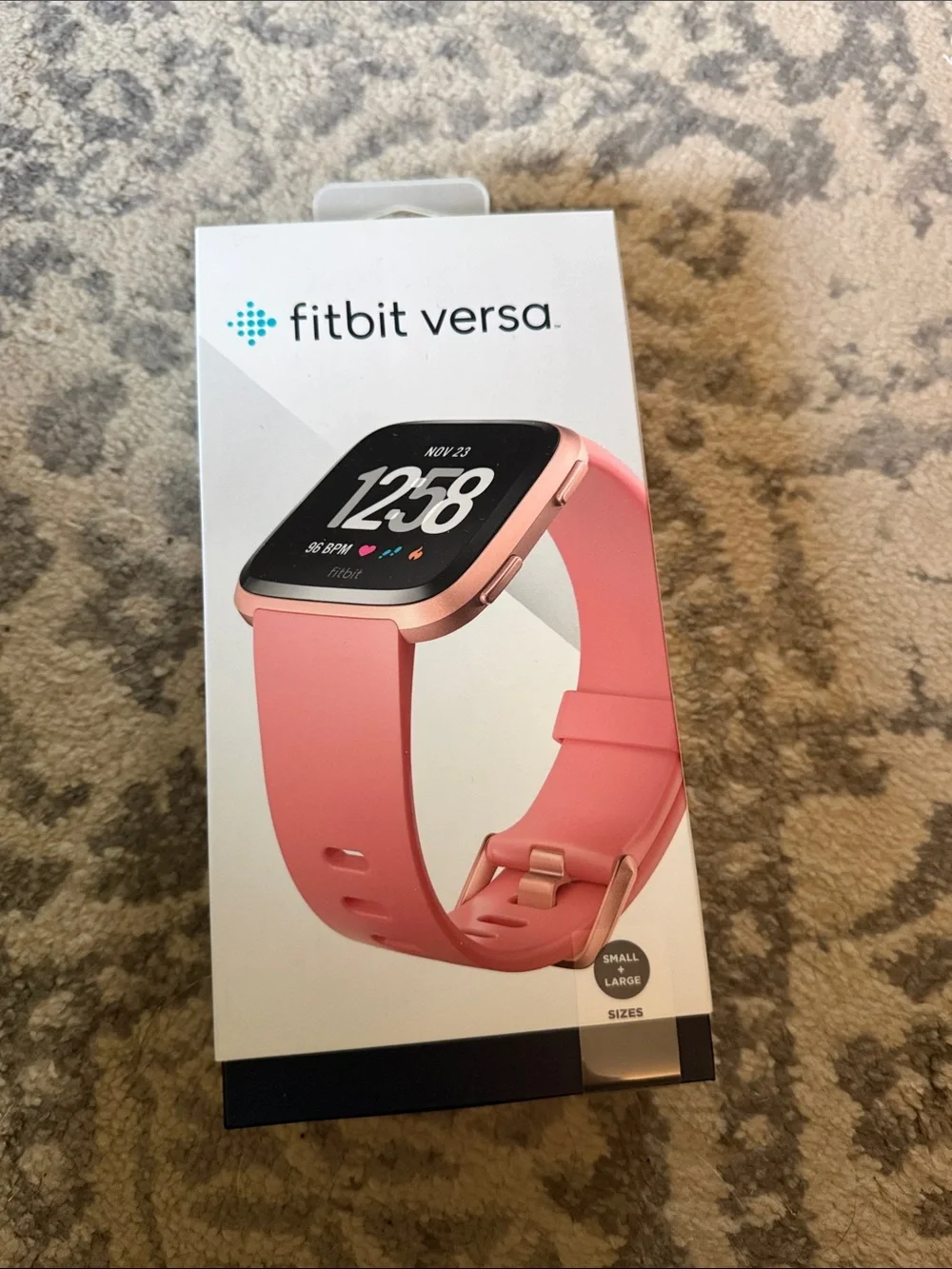 fitbit Versa Smartwatch - Rose Pink Band with Rose Gold Case